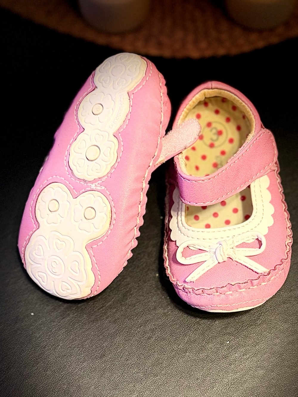 Genuine Kids From Oshkosh Pink Baby Mary Jane Shoes with Bow Accent  size 3